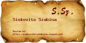 Siskovits Szabina névjegykártya